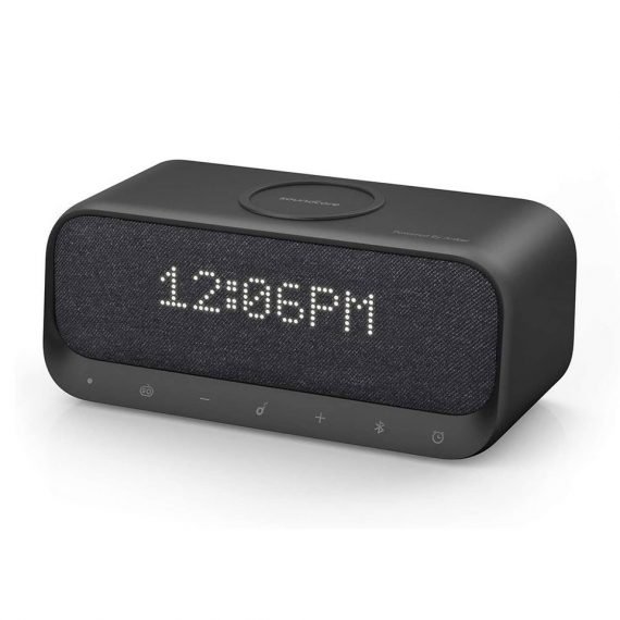 Anker Soundcore Wakey - Wireless Bluetooth Speaker with Wireless Fast Charging, Alarm Clock, FM Radio and more - A3300 - Black