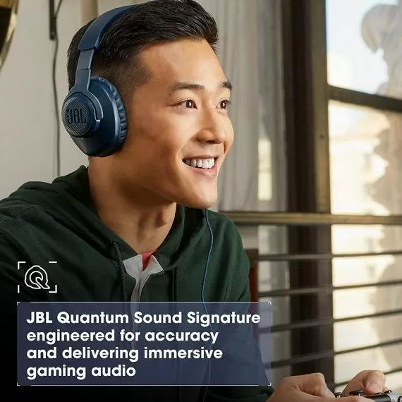 JBL Quantum 100 Wired Over-Ear Gaming Headset with Detachable Mic (Black)