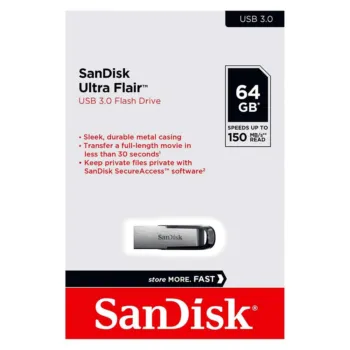SanDisk Ultra Flair USB 3.0 Flash Drive 150 MB/s (SDCZ73) - 64GB