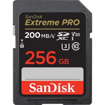 SanDisk Extreme PRO SDXC UHS-I Memory Card - C10, U3, V30, 4K UHD (SDSDXXD) - 256GB