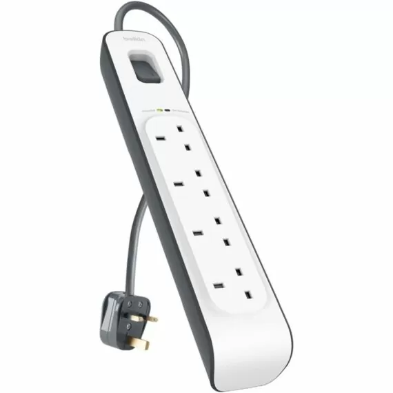 Belkin 4-outlet Surge Protection Strip with 2M Power Cord (BSV400AF2M) - White