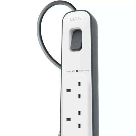 Belkin 4-outlet Surge Protection Strip with 2M Power Cord (BSV400AF2M) - White