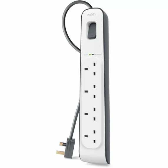 Belkin 4-outlet Surge Protection Strip with 2M Power Cord (BSV400AF2M) - White