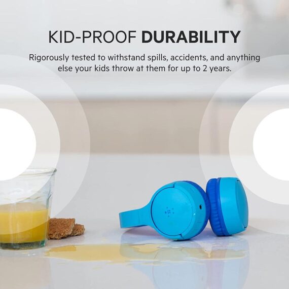 Belkin SoundForm Mini Wireless On-Ear Headphones for Kids (AUD002btBL) - Blue