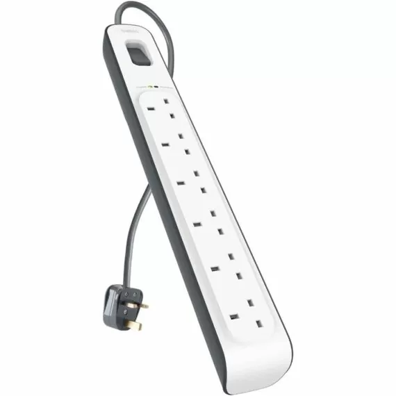 Belkin 6-outlet Surge Protection Strip with 2M Power Cord (BSV603af2M) - White