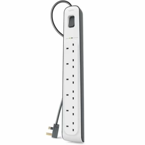 Belkin 6-outlet Surge Protection Strip with 2M Power Cord (BSV603af2M) - White