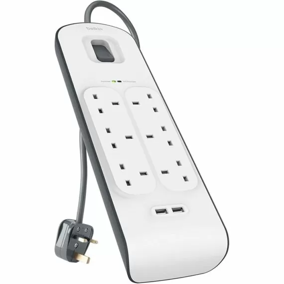 Belkin 2.4 Amp USB Charger 6-outlet Surge Protection Strip (BSV604af2M) - White