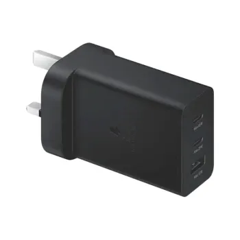 Samsung 65W PD Power Adapter trio with 2xUSB-C and 1xUSB-A Ports - Black