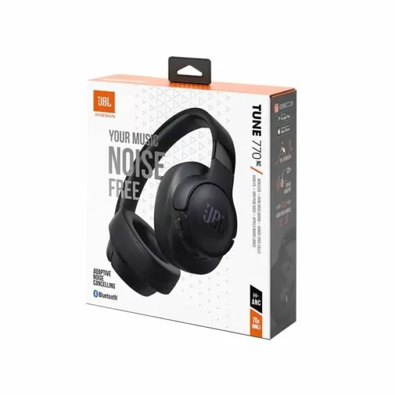 JBL TUNE 770NC Wireless On-Ear Adaptive Noise Cancelling Headphones (Black)