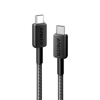 Anker 322 USB-C to USB-C Cable (60W, Nylon Braided) - Black, 3 ft