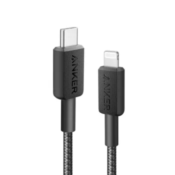 Anker 322 USB-C to Lightning Cable (Nylon Braided) - Black, 3 ft