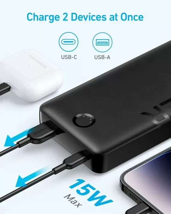 Anker 325 - 20000mAh 15W Power Bank (PowerCore 20K II) - A1286 - Black