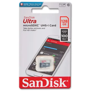 SanDisk Ultra microSDXC Card A1 UHS-I 100MB/s (SDSQUNR) - 128GB