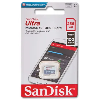 SanDisk Ultra microSDXC Card A1 UHS-I 100MB/s (SDSQUNR) - 256GB