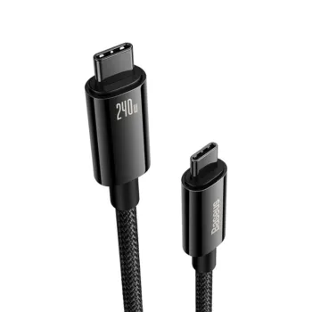 Baseus Tungsten Gold 240W USB-C to USB-C Cable (1 Meter/3.3ft, Black) - CAWJ040001