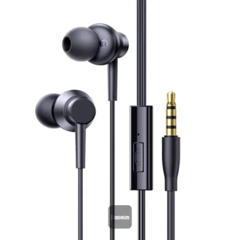 Baseus Encok HZ11 3.5mm Universal Wired Earphones With Mic (Black) - A00164200113-Z1