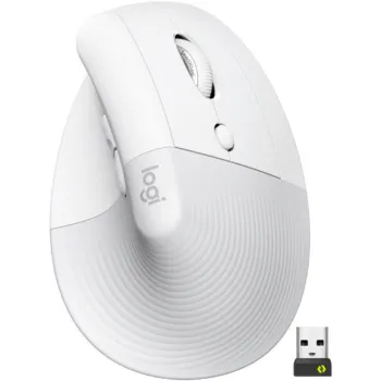 Logitech Lift Vertical Ergonomic Wireless Mouse - Off-White