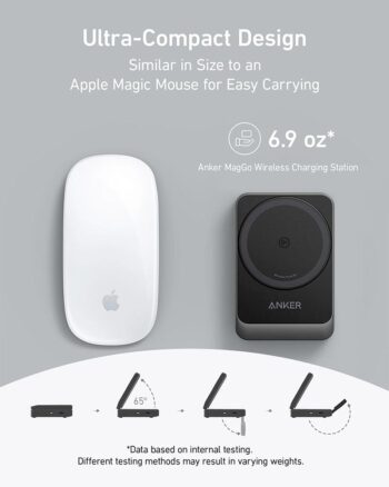 Used Anker MagGo 3-in-1 Wireless Charging Station (15W Qi2) – Includes 30W Adapter & Cable – Model B2557J11-1