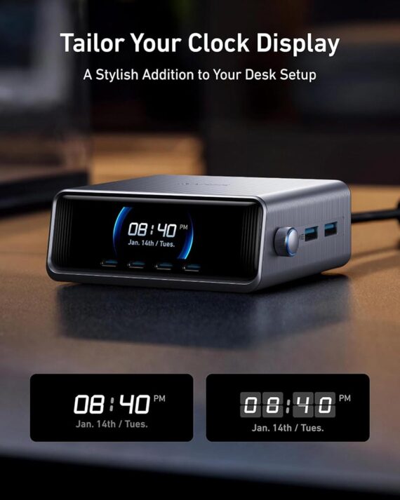 Anker Prime Desktop Charging Station (250W, 6 Ports, GaNPrime) - A2345241 - Black