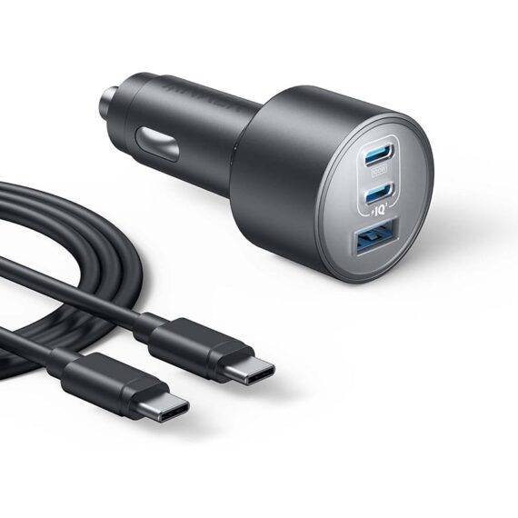 Anker Car Charger (167.5W, 3 Ports, with 3.3ft USB-C to USB-C Cable) - B2737HA1 - Black