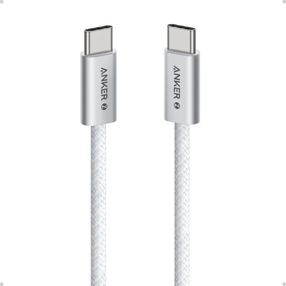 Anker Zolo USB-C to USB-C Cable (3.3ft, 240W, Braided, Dirt Resistant) - A8060H21 - White