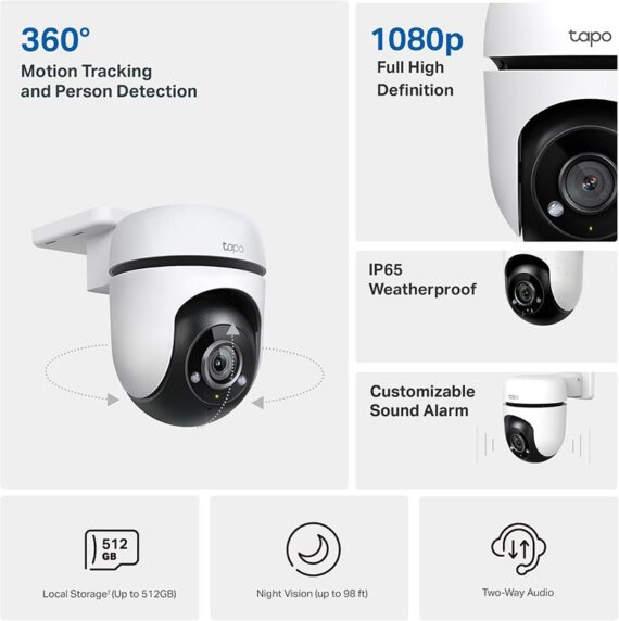 TP-Link Tapo C500 - Outdoor Pan/Tilt Security WiFi Camera - White