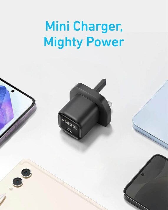 Anker Charger (25W, Compact) with USB-C Cable - A2656K11 - Black