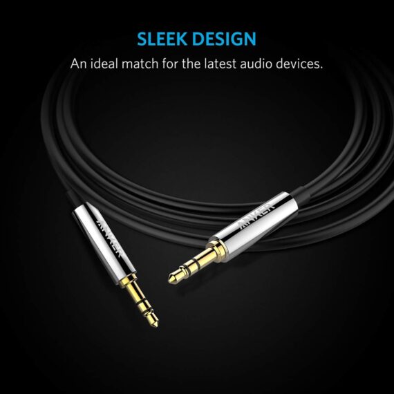 Anker 3.5mm Premium Auxiliary Audio Cable (4ft / 1.2m) - A7123H12 - Black