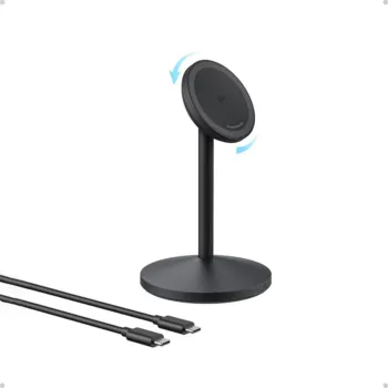 Anker MagGo Wireless Charger (15W, Stand) with USB-C Cable - A25X1H11 - Black