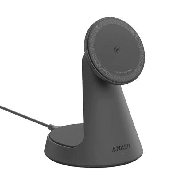 Anker MagGo Wireless Charger (15W, 2-in-1, Dock Stand) with USB-C Cable - A25M7H11 - Black