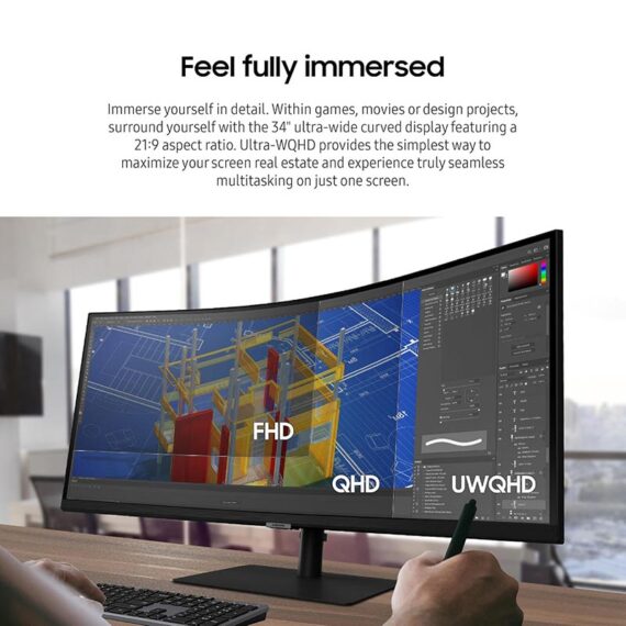 Samsung 34" ViewFinity S6 1440p Ultra-wide WQHD Monitor (LS34C654VAMXUE)