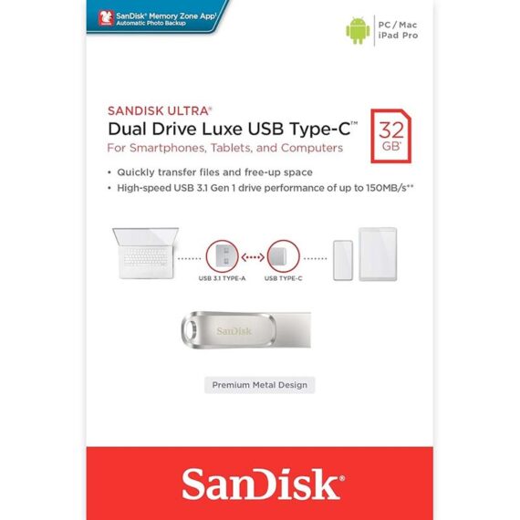 SanDisk Ultra 32GB Dual Drive Luxe USB Type-C (SDDDC4-032G-G46)