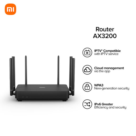 Xiaomi Router AX3200 - EU PLUG - Black (35756)