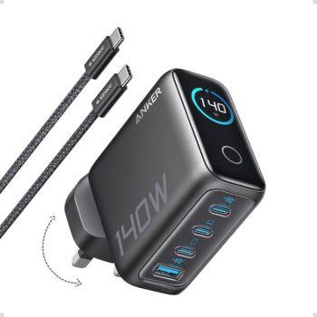 Anker Laptop and Multi-Device Charger (140W, 4-Port, PD 3.1, UK PLUG) - B2697KZ1 - Black