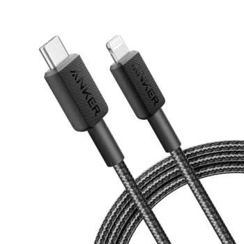Anker 322 USB-C to Lightning Cable (Nylon Braided) - Black, 6 ft