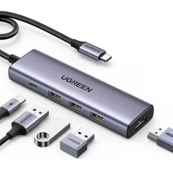 UGREEN 5-in-1 USB-C Multi-function Hub - CM511 (UG-15596) - Gray