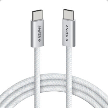 Anker Zolo USB-C to USB-C Cable (6ft, 240W, Braided, Dirt Resistant) - A8060H22 - White
