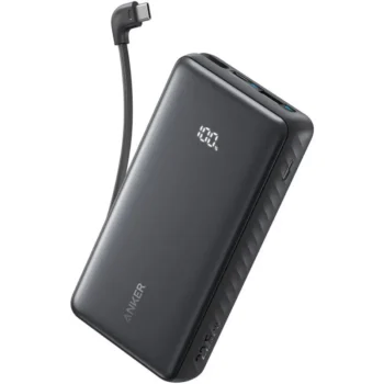 Anker Zolo Power Bank (20,000 mAh, 22.5W, Built-in USB-C Cable) - A110EH11 - Black