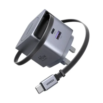 UGREEN Nexode Pro - 45W 2-Port GaN Fast Charger with Retractable Cable - X614 (UG-65823)