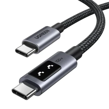 UGREEN Uno USB-C to USB-C Cable (3.3 ft, 100W, Nylon Braided) - L509 - Black (UG-35501)