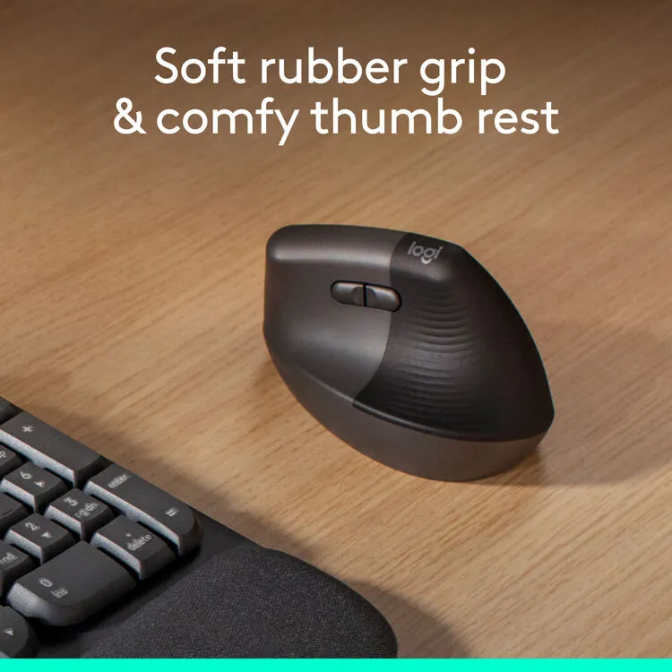 Logitech Lift Vertical Ergonomic Wireless Mouse (910-006473) - Graphite