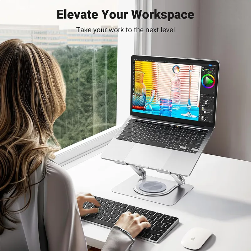 UGREEN Laptop Stand with 360° Rotating Base - LP876 - Silver (UG-45418)
