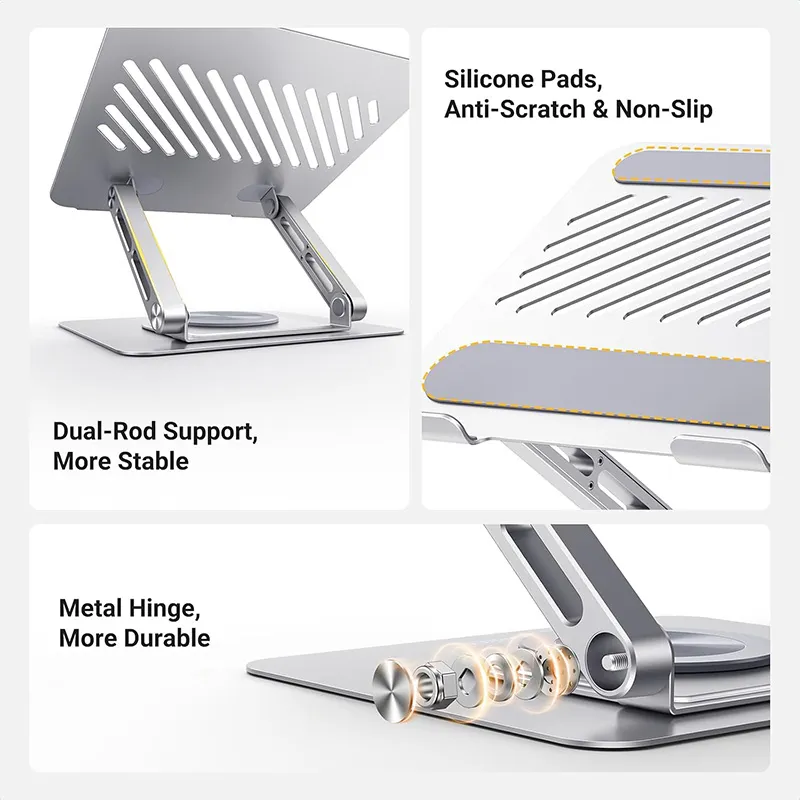 UGREEN Laptop Stand with 360° Rotating Base - LP876 - Silver (UG-45418)