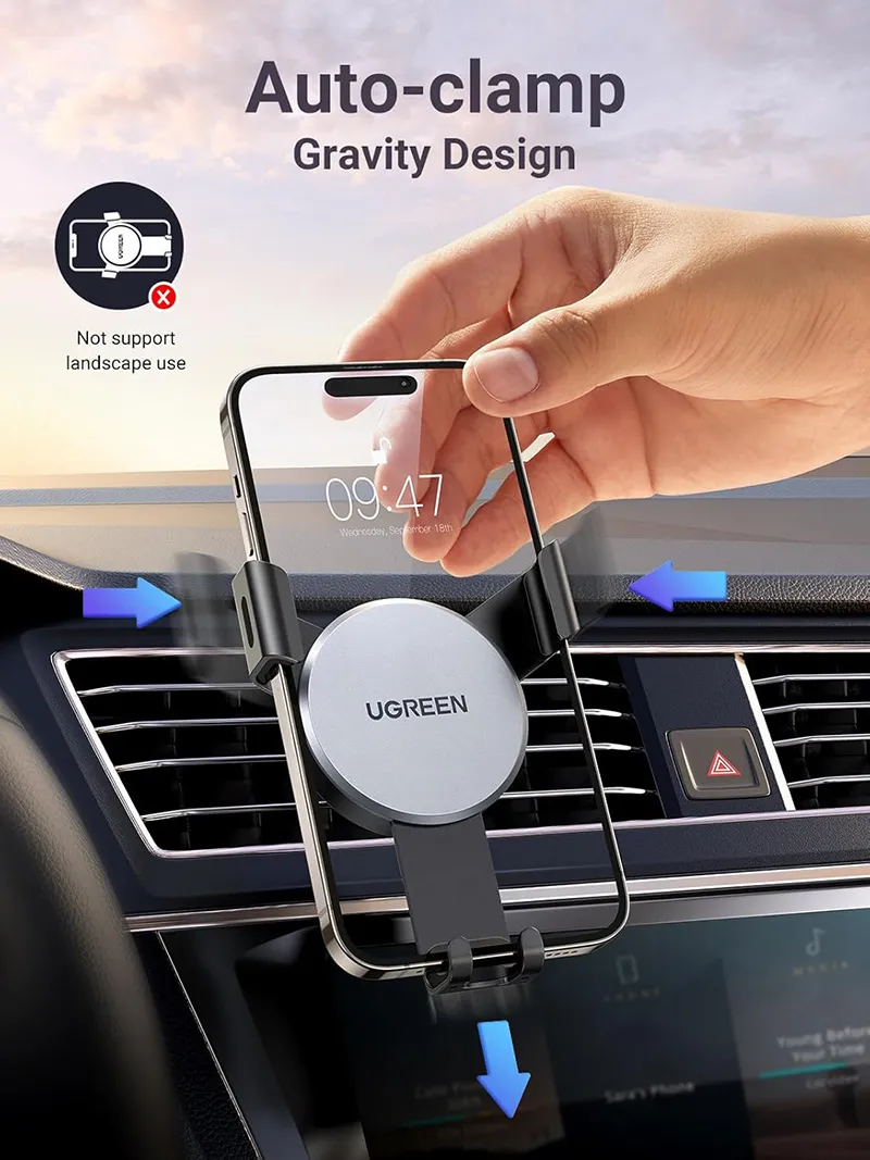 UGREEN Air Vent Gravity Phone Mount LP130 - Black (UG-40907)
