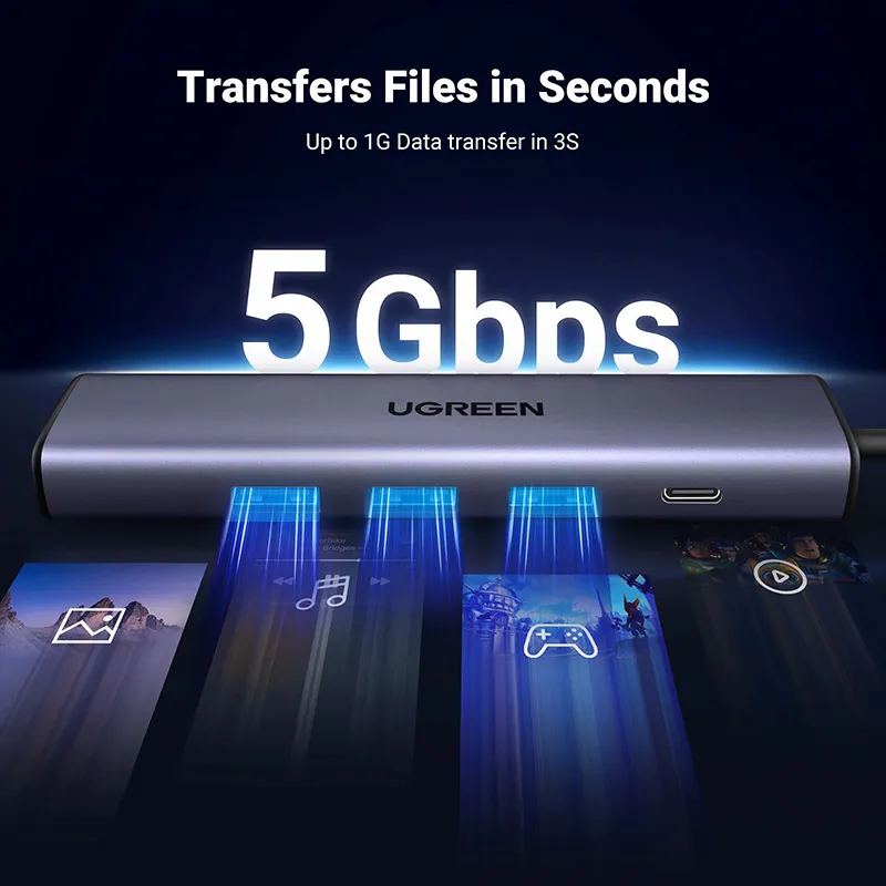 UGREEN 3-Port USB 3.0 hub with Gigabit Ethernet Adapter - CM475 (UG-60554)