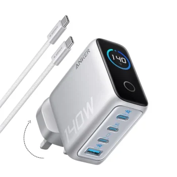 Anker Laptop and Multi-Device Charger (140W, 4-Port, PD 3.1, UK PLUG) - B2697K41 - Silver