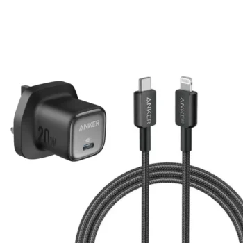 BUNDLE - Anker 322 USB-C to Lightning Cable (6ft) Black + Anker Zolo 20W Charger Black (A81B6H11,A2699K11)