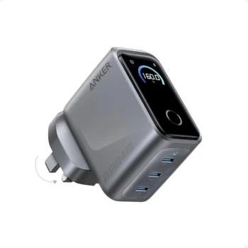 Anker Prime Charger (160W, 3 Ports, Smart Display, UK PLUG) - A2687241 - Phantom Grey