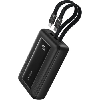Anker Zolo Power Bank (10K, 35W, Built-in Dual USB-C Cables) - A110LH12 - Black