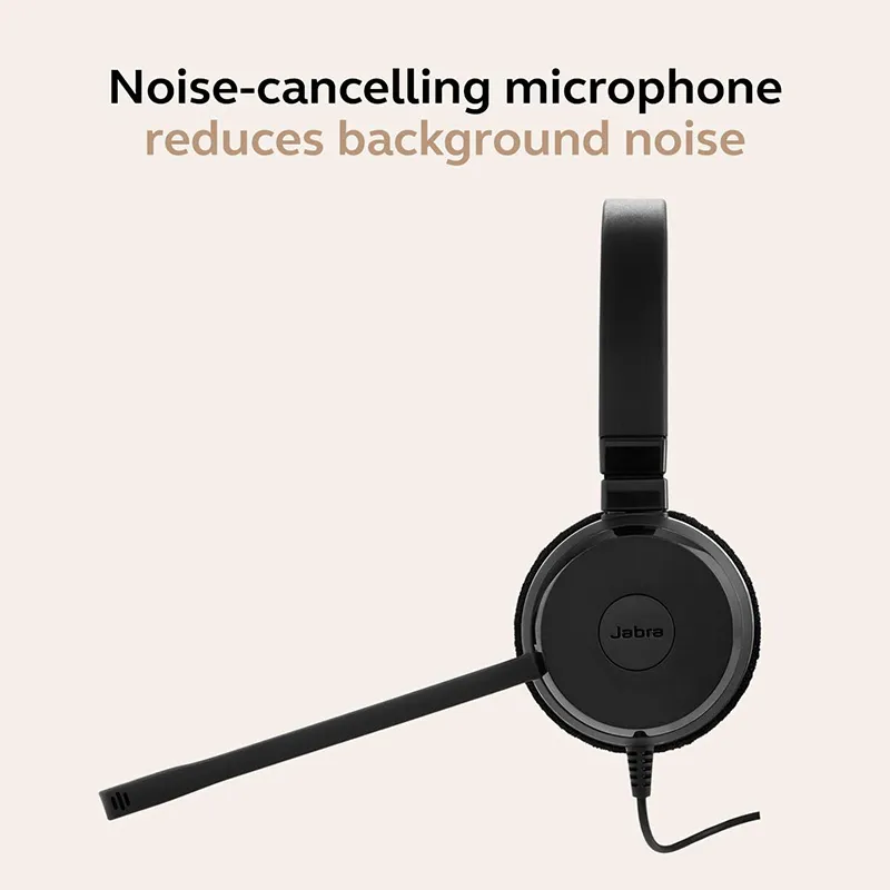 Jabra Evolve 30 II USB-C Wired Stereo Headset with Noise‑Cancelling Mic, Microsoft Teams Certified, with USB-C/A Adapter (5399-823-369)